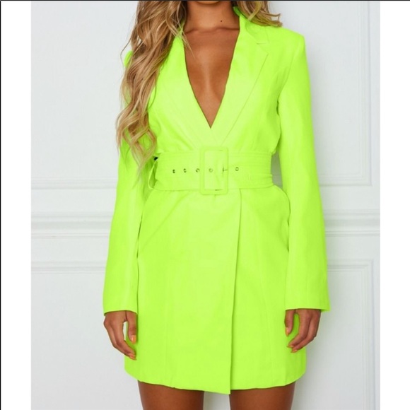 neon blazer dress